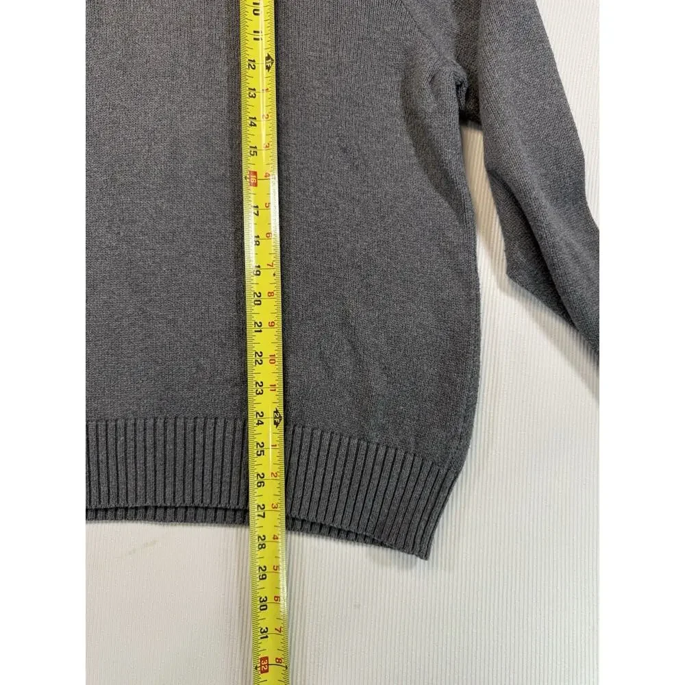 Polo Ralph Lauren Sweater Mens XL Gray Cotton Button Mock Neck Pullover